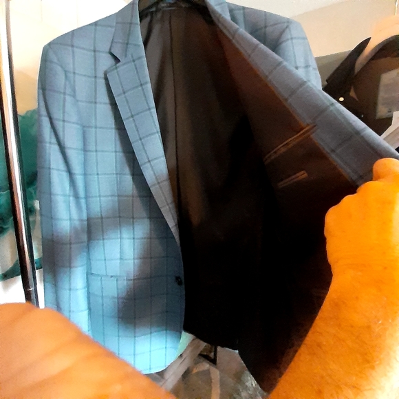 Brand new GEORGIO ARMANI,42R bluish grey plaid - Picture 3 of 7